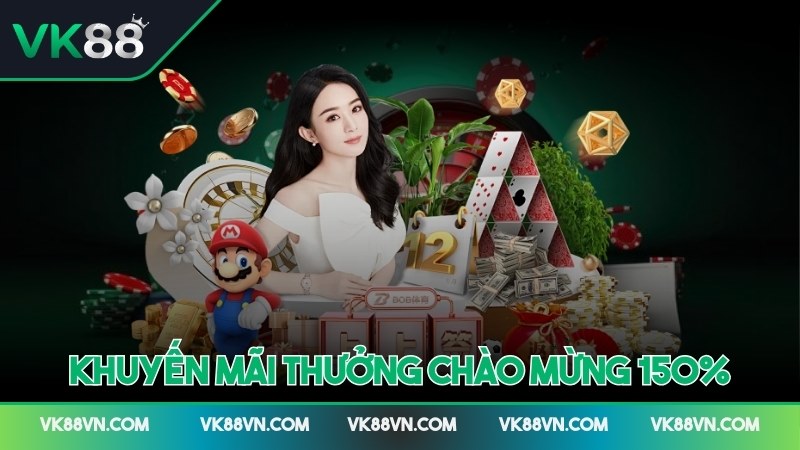 Ảnh đại diện khuyến mãi thưởng chào mừng 150%