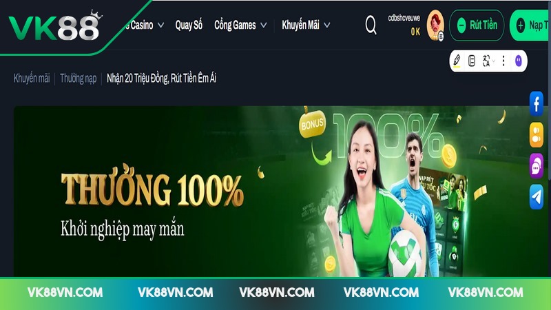 Khuyến mãi thưởng nạp lần đầu 100% là một món quà đặc biệt