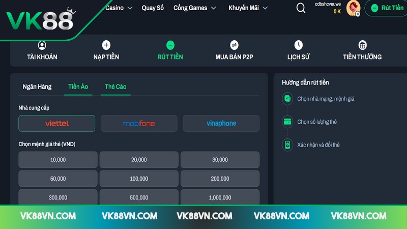 Tại sao không thể rút tiền tại thương hiệu VK88?